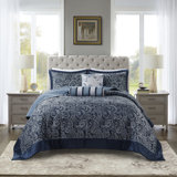 Aubrey 5 Piece Jacquard Bedspread Set with Throw Pillows