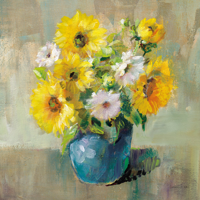 Sunflower Still Life I by Danhui Nai - Wrapped Canvas Painting, 76cm H x 76cm W