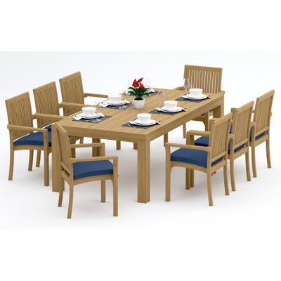 Lua 8 - Person Teak Wood Patio Dining Set with
