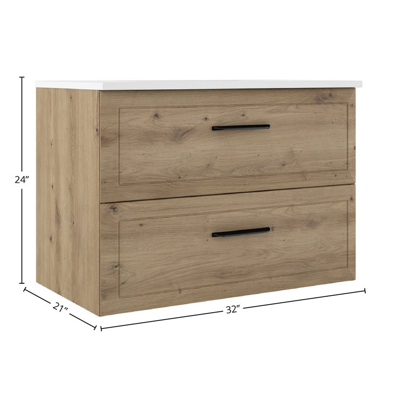 Meuble-lavabo simple Gosman, Naturel, L 32 po