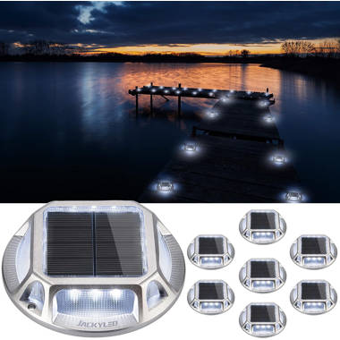 Solar Dock Lights Driveway Deck Lights, 12-Pack Waterproof 1200Mah