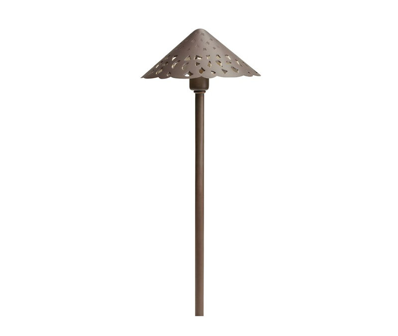 Éclairage de sentier 1 lumière Halleneck, Bronze de tannerie texturée, 2700 K