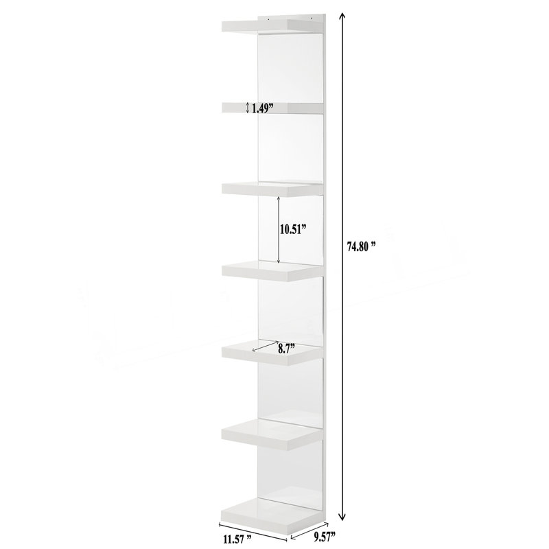 1Pc Glam Open Shelving Rack With Mirrored Back
