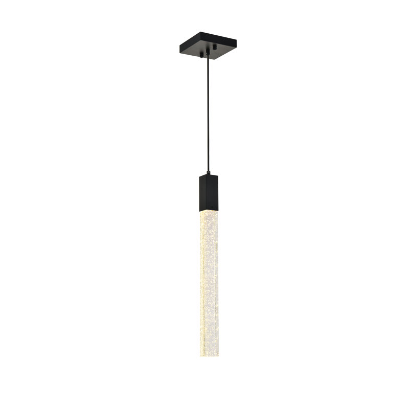 Luminaire suspendu rectangulaire à 1 lumière Aliha, Noir