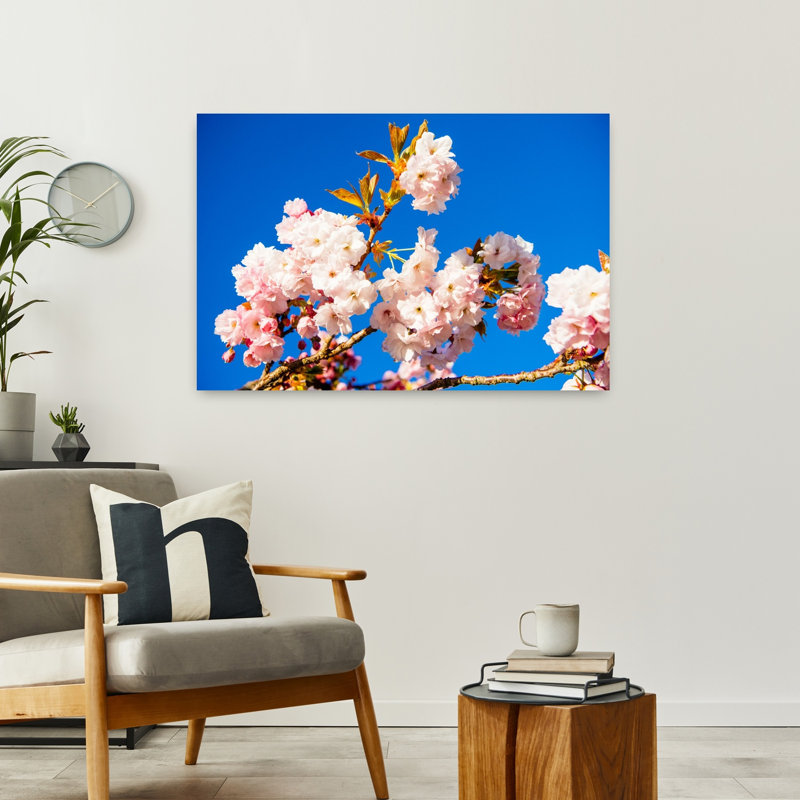 Art mural de paysage de cerisier Kwanzan, H 24 po x l 36 po