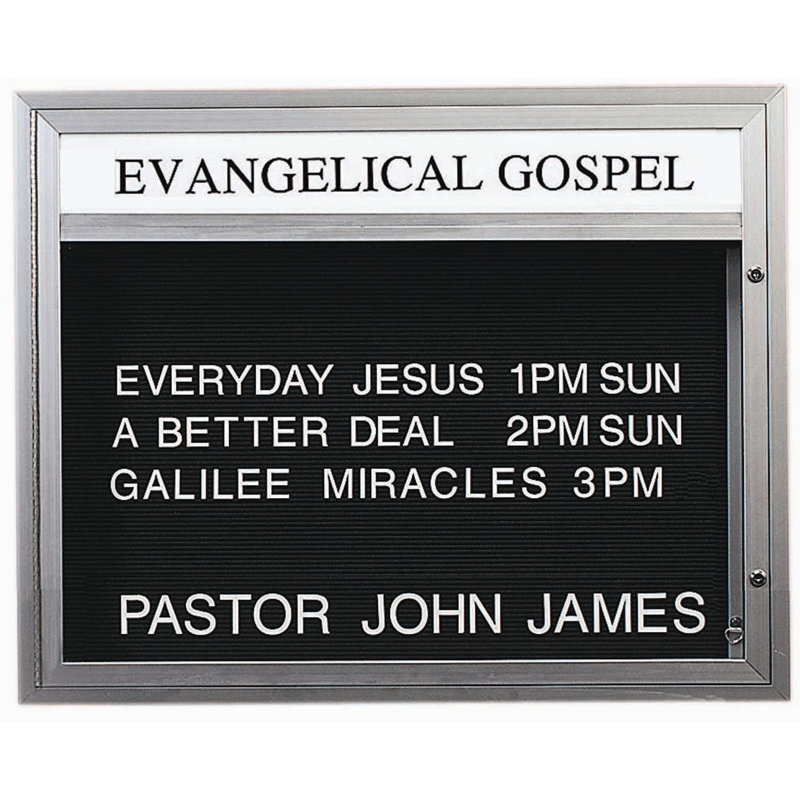 Single Sided Illuminated Community Board, Clear Satin Anodized, Yes, 33" H x 43" W