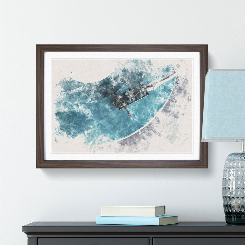 The Record Player Needle - Picture Frame Painting Print, 24cm H x 33cm W x 2cm D, Walnut Framed