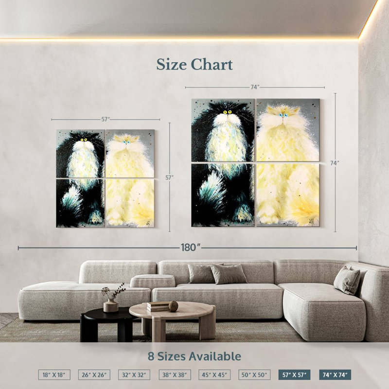 Brampt Mr And Mrs Cats, 57" H x 57" W