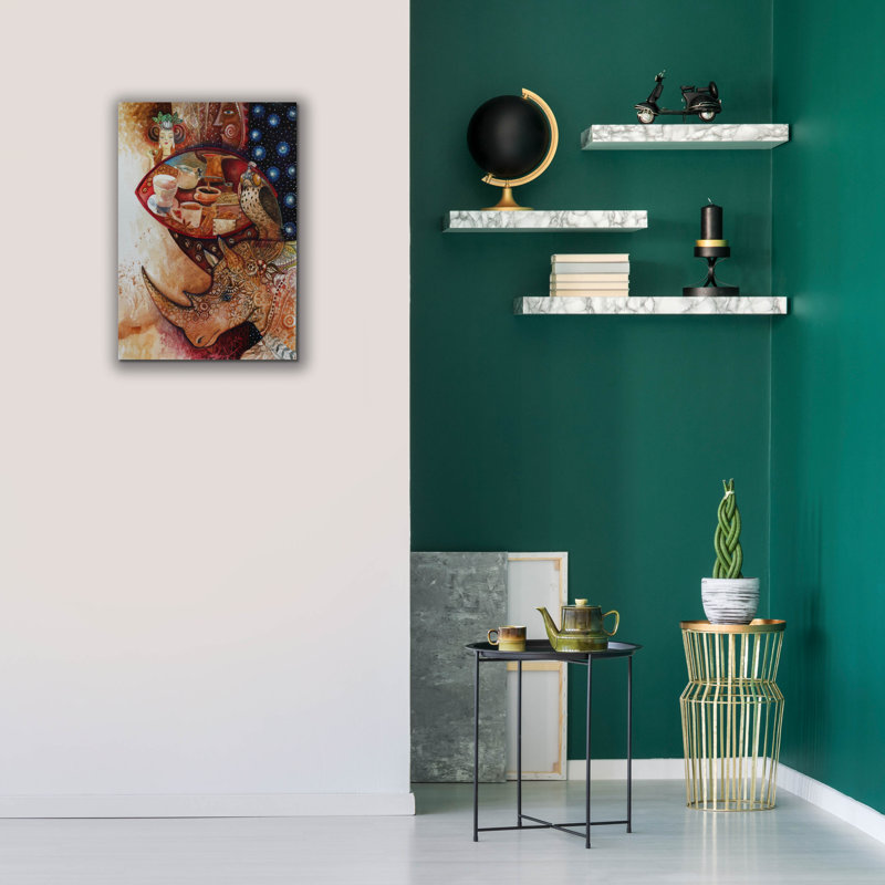 «Goddess Of Coffee» par Oxana Zaika, art mural sur toile, H 26 po x l 18 po x P 0,75 po