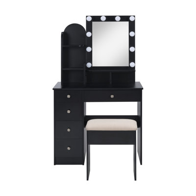 Besancon 4 drawer dressing table with light by Ebern Designs