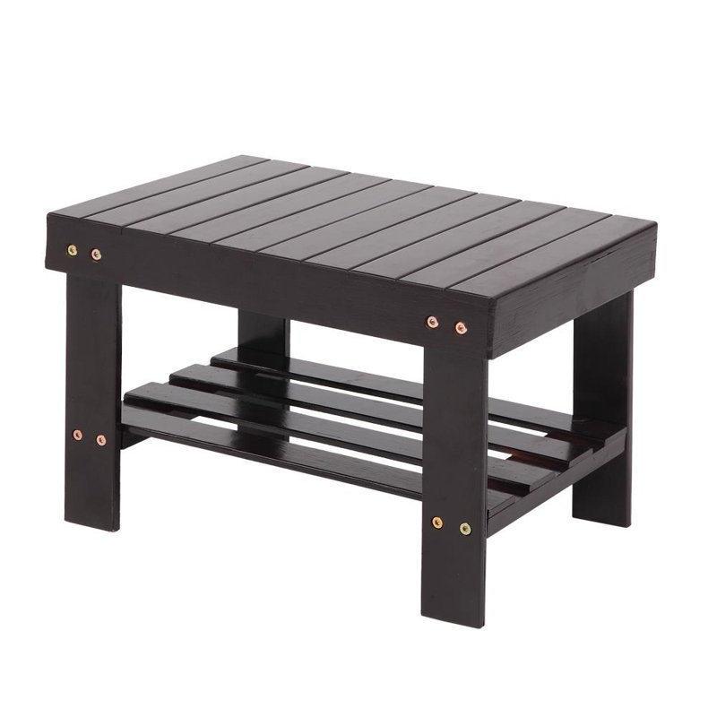 Solid Wood Accent Stool, Coffee