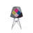 Patchwork Accent Chair Bohemian Style Fabric? Chair With Chromed Legs Geometric Pattern Chair, 18" X 21", Set Of 2