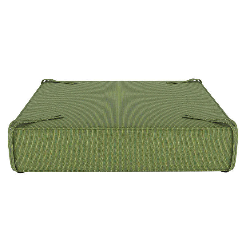 Sunbrella® Outdoor Ottoman Cushion, Spectrum Cilantro Sunbrella® Plainweave