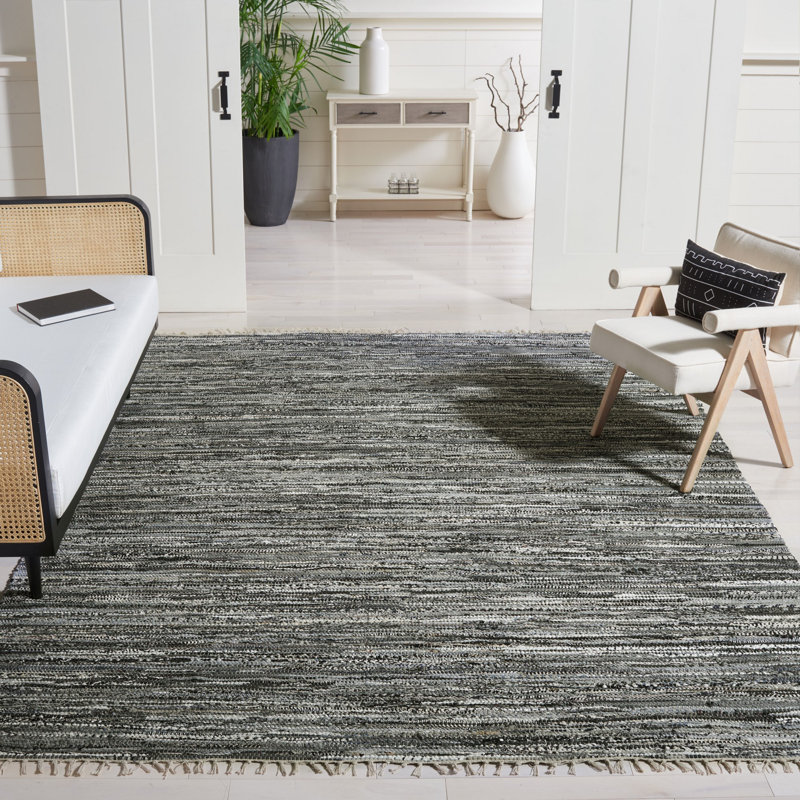 Tapis en coton tissé à la main Gerow, Rectangle 9 pi x 12 pi