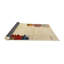 Tapis de zone rouge/jaune/gris contemporaine-1338142592