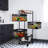 360 Degree Rotating Storage Rack Kitchen Cart with 4 Swing Out Shelves