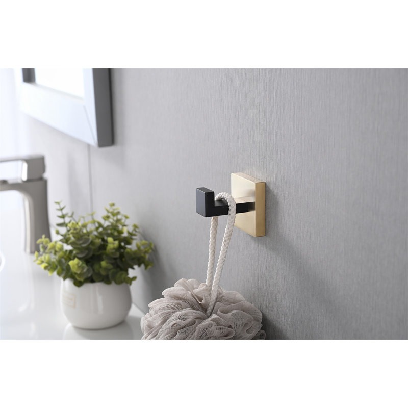 8 Pack Wall-Mounted Stainless Steel Bathroom Towel Hooks/Coat Hooks For Bathroom, Bedroom, Kitchen, Gold/Matte Black