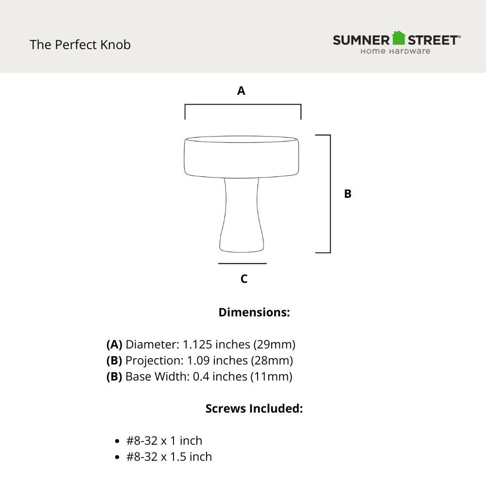 The Perfect Knob Round Cabinet Knob, Champagne Bronze