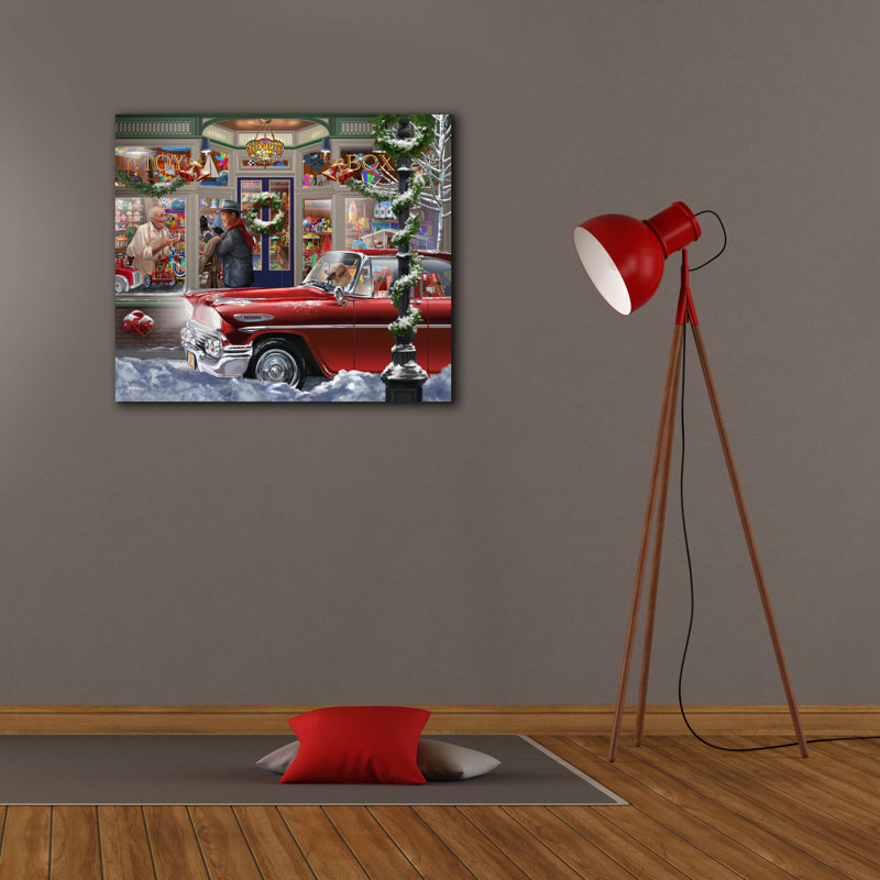 «Last Minute Christmas» par Bigelow, illustrations sur toile, H 26 po x l 30 po x P 1,5 po