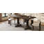 Table de salle à manger rustique 60 "avec base en tréteaux et pieds courbés-1138921478