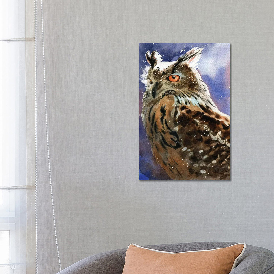 Owl Eyes von Rachel Parker - Galerie-verpackte Leinwand Giclée