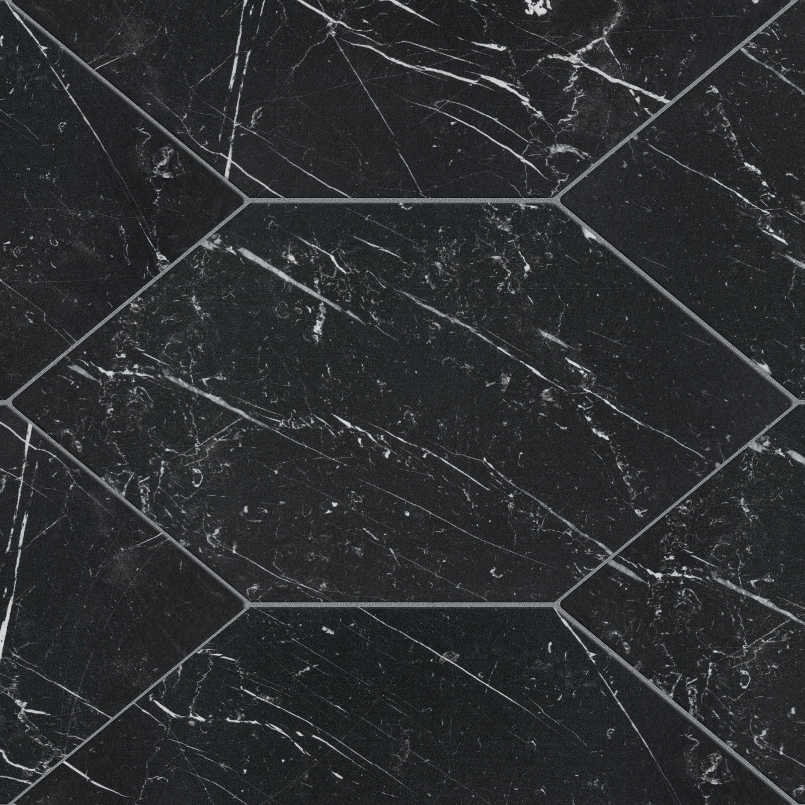 Timeless Kayak Marquina 6-1/2 x 12-1/2 Porcelain Marble Look Wall & Floor Tile