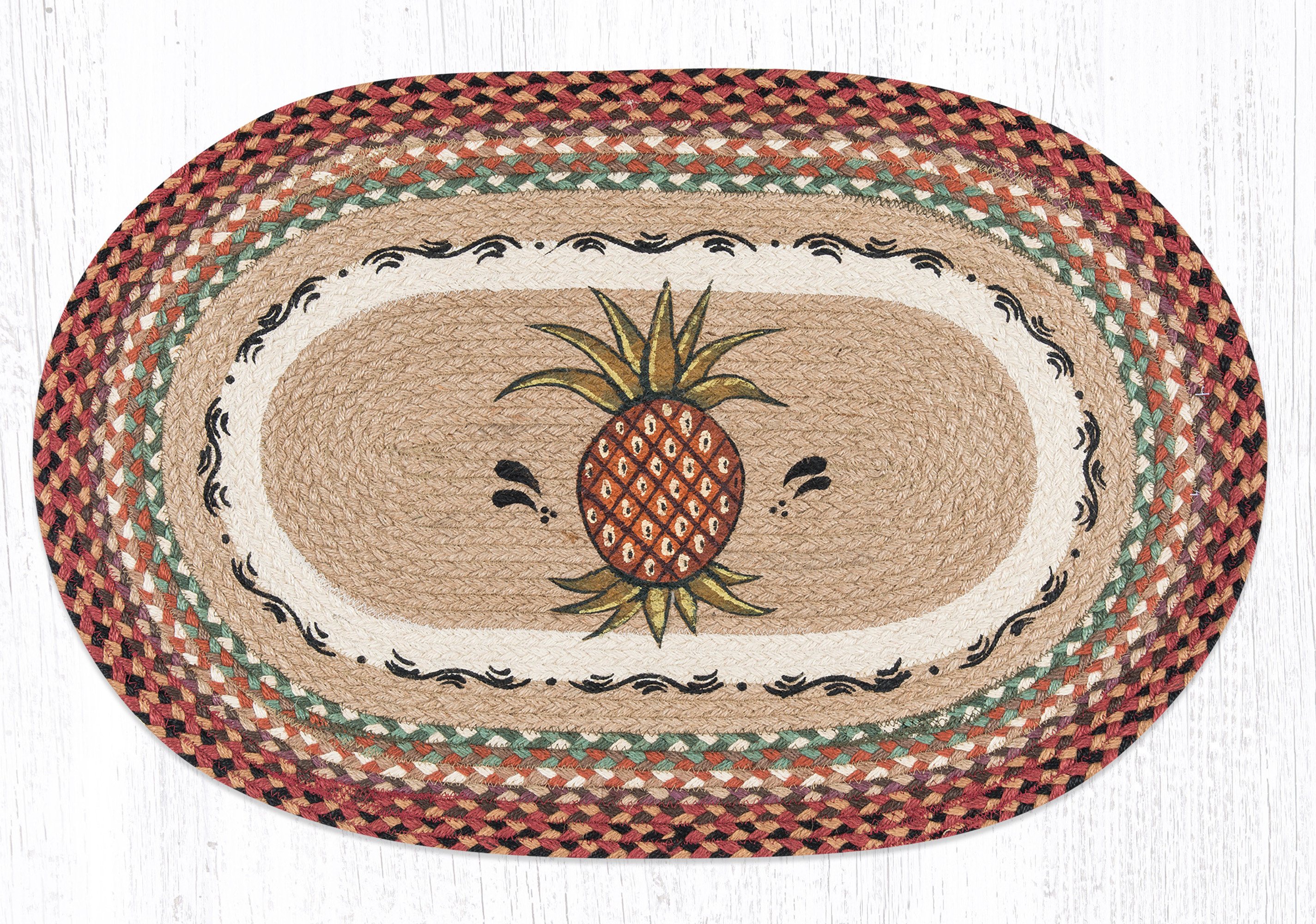 Pineapple Rug Wool Earth Rugs Pineapple Printed Area Rug & Reviews | Wayfair