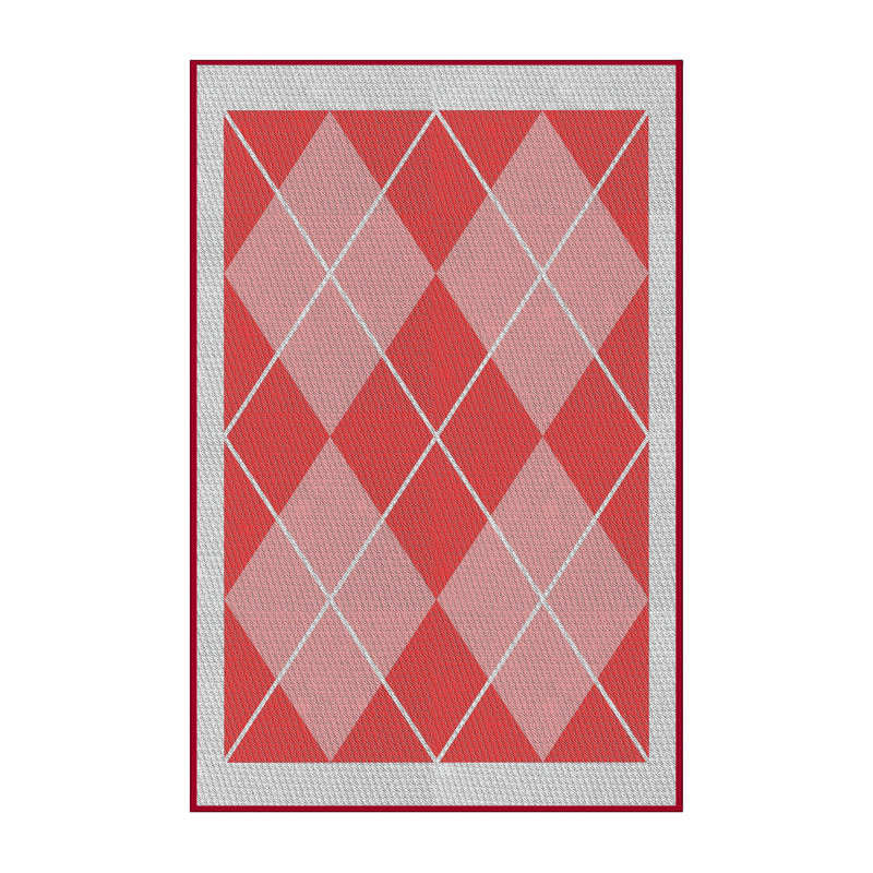 Tapis rouge / gris clair Power Loom, Rectangle 7 pi x 9 pi