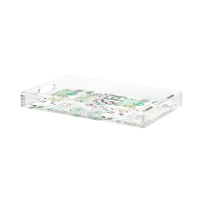 Decorative Tray, 17"W x 10.5"D x 2"H, Mint