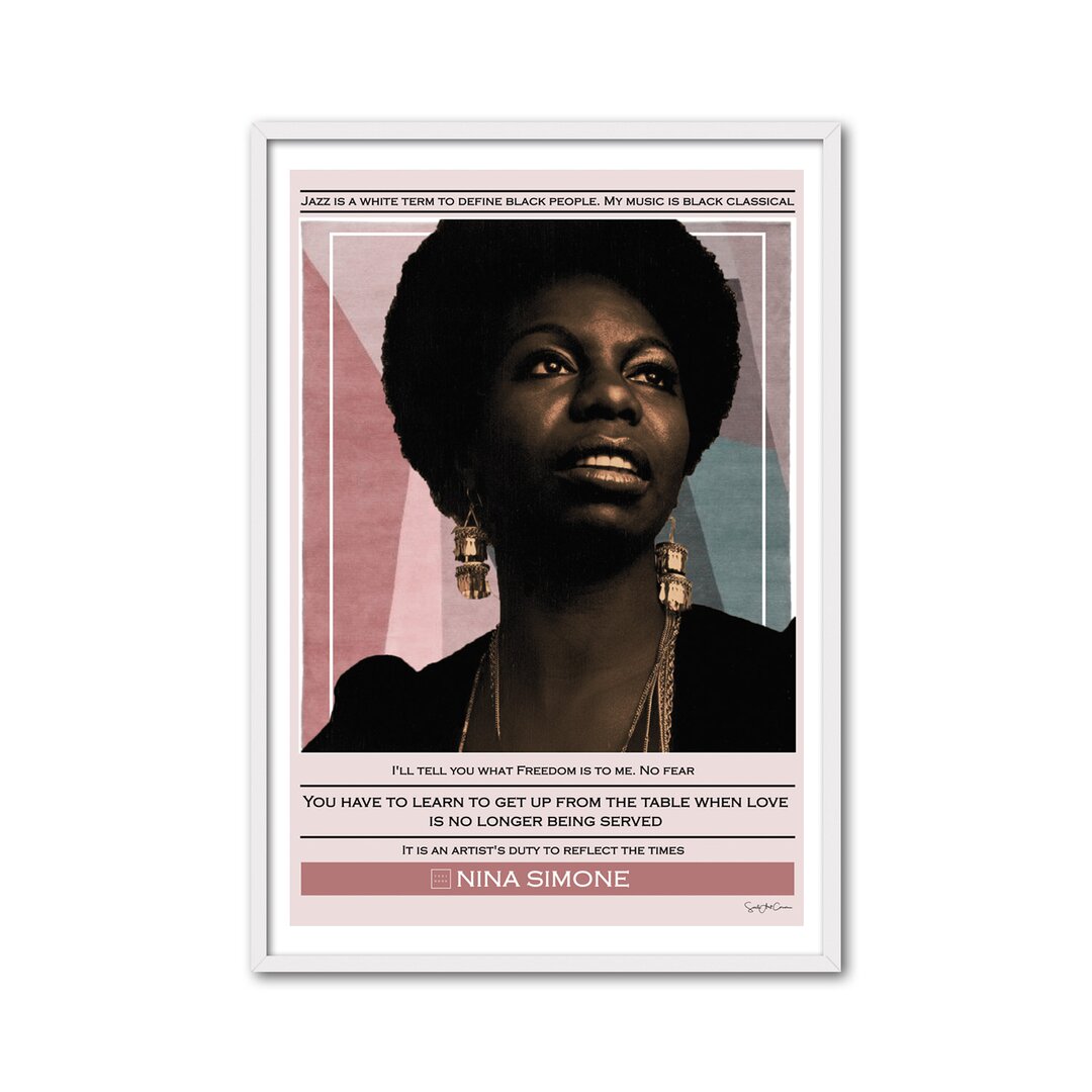 Gerahmtes Stoffbild - Grafikdruck „Nina Simone” von Soul Art Corner