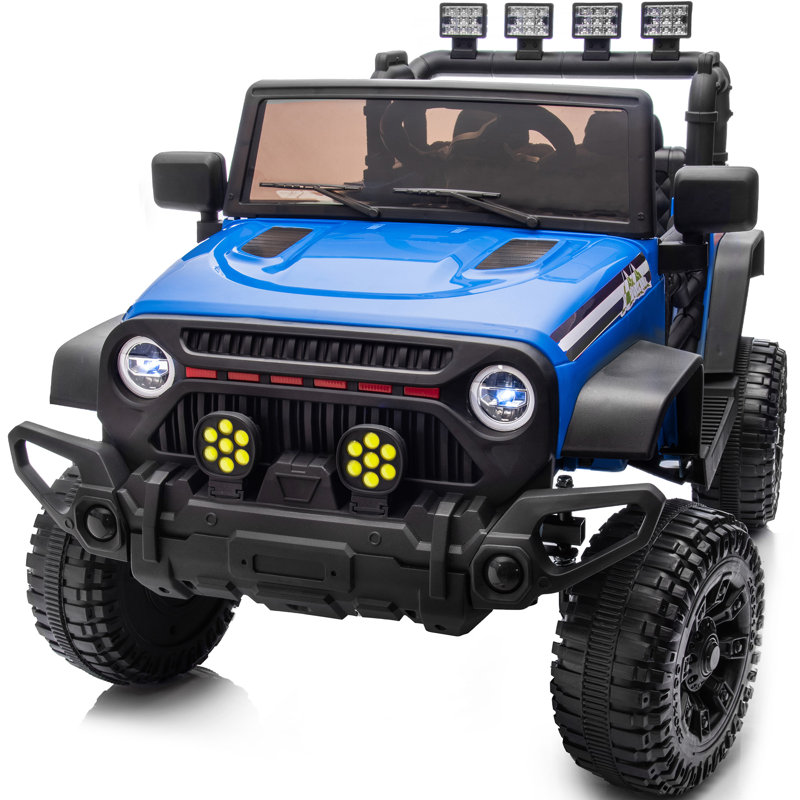 24V Kids Ride on Toy, Ride on Truck Voiture électrique pour enfants avec télécommande, Bluetooth, Bleu