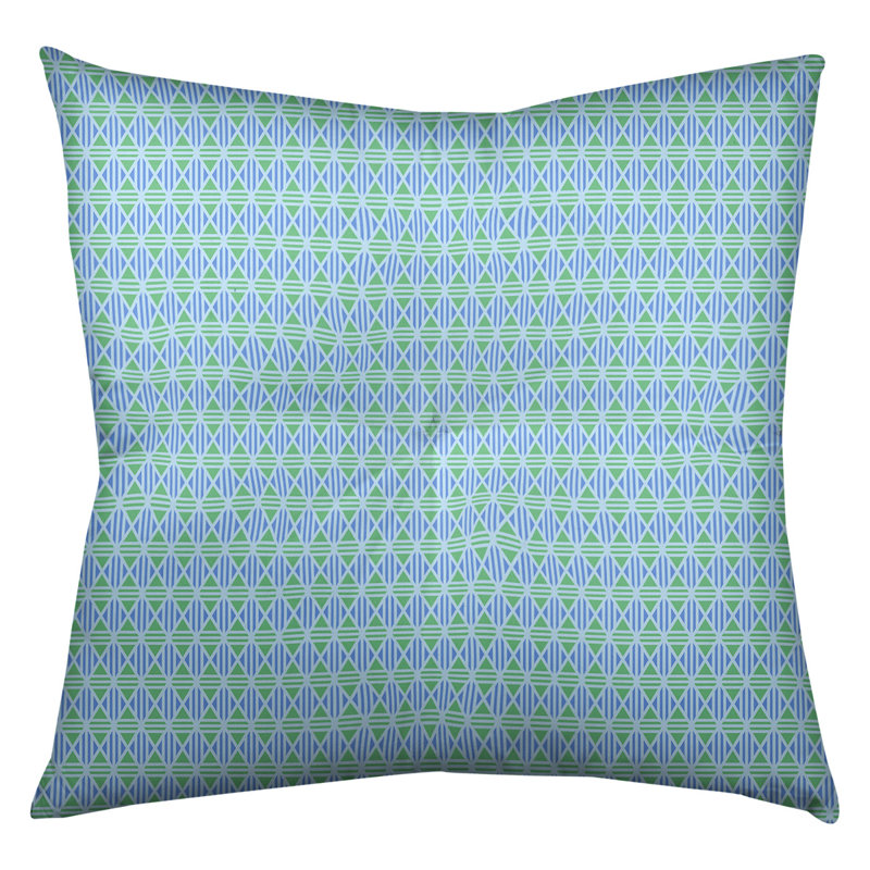 Coussin de sol Katelyn Elizabeth, 26 po x 26 po, Bleu / vert