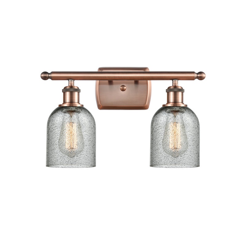 Éclairage de salle de bain à intensité variable 2 lumières Vella, Ampoule incandescente rétro de 60 watts, Anthracite