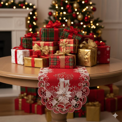 Chemin de table rectangulaire Poinsettia