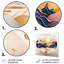 Dreamy Golden Mountain V - art mural abstrait en métal marbré-480644189