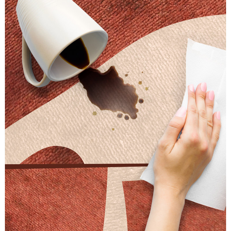 Dennesly Vinyl Machine Printed Area Rug, Rectangle 5'3" x 7'10.5"