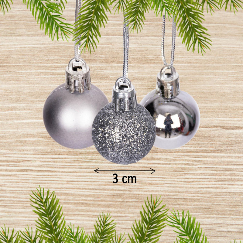 Polyvinyl Chloride (PVC) Bauble, Grey, 3cm H x 3cm W x 3cm D