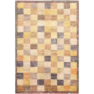 Tapis damier Gabbeh 4 x 6