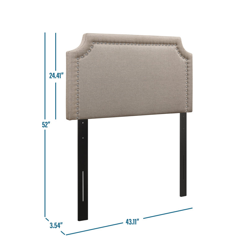 Daleiza Upholstered Panel Headboard, Twin, Beige
