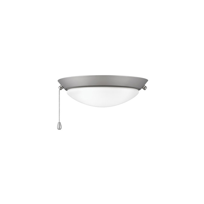 Large Low Profile Ceiling Fan Light Kit, Satin Steel