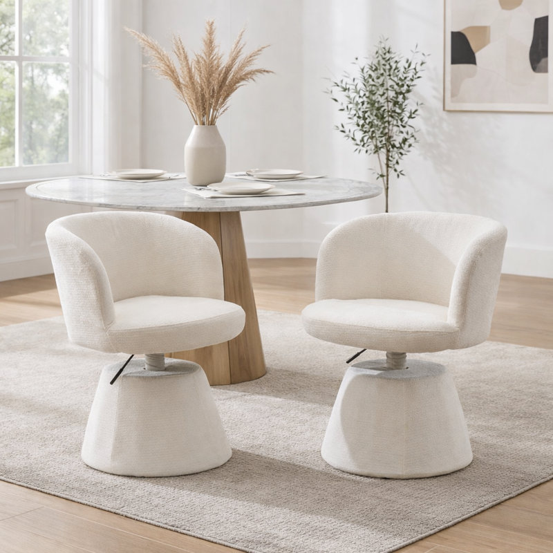 Chaise pivotante réglable en hauteur, Beige