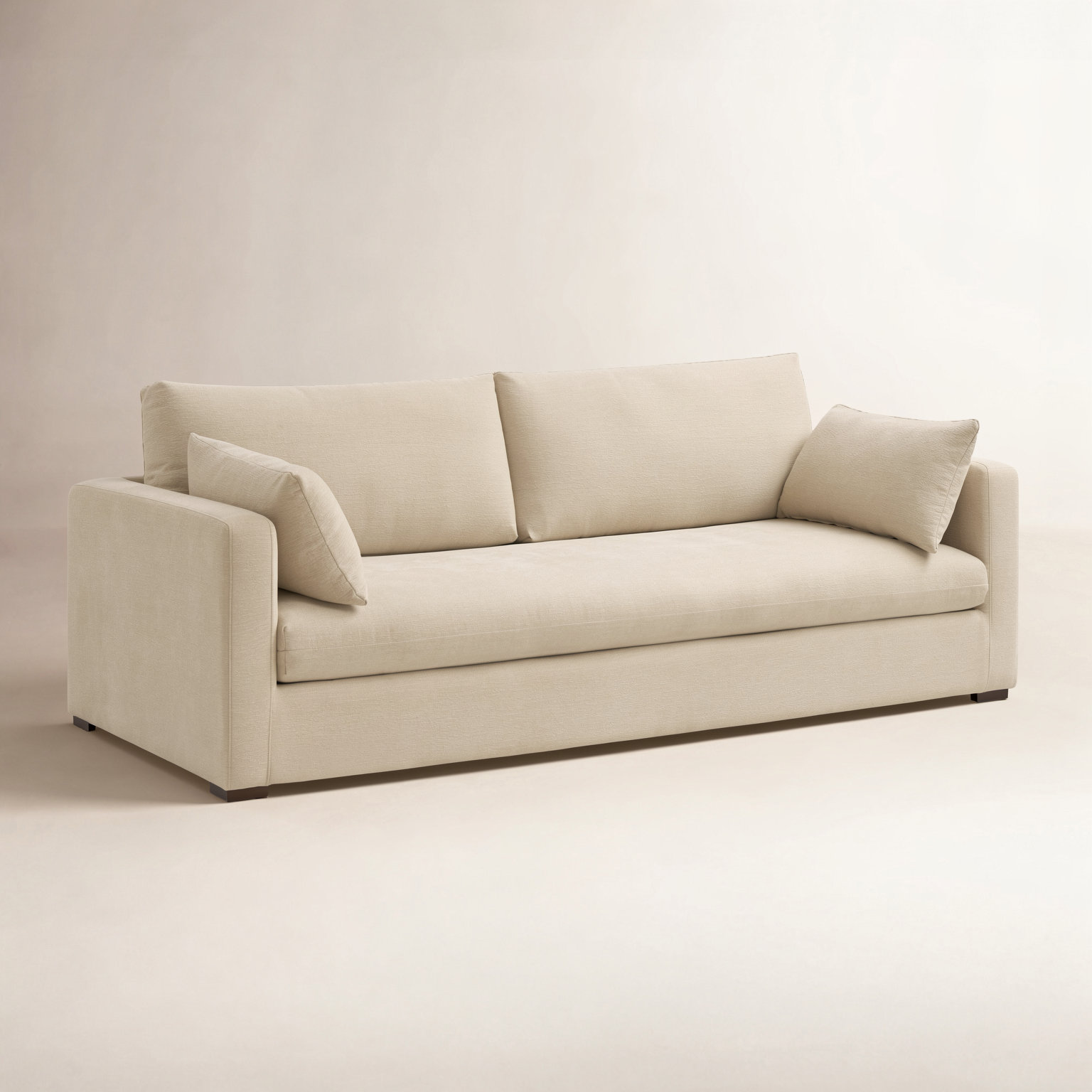 Haven 88" Upholstered Sofa, Beige, Removable Cover