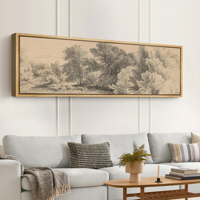 Rustic Countryside " Sylvan Landscape Sketch Forest Scene Modern Art Relax Calm Warm Extra Large Pictures "