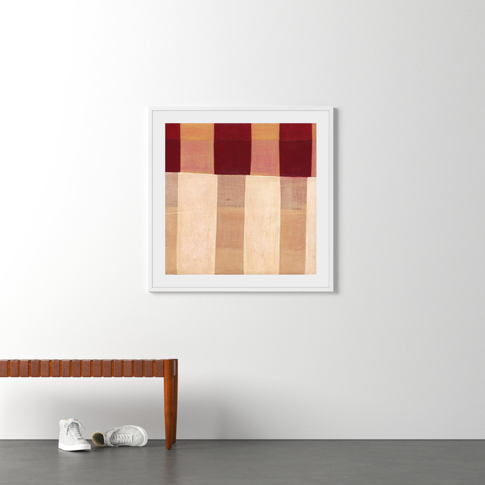 Broken Stripes 1 by Laura Nugent, White, 41" H x 41" W x 1" D