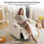 Fauteuil inclinable pivotant Veya surdimensionné, 66 cm (26 po) extra large, avec appui-tête réglable, revêtement en chenille, double coussin et porte-gobelet, blanc-361874840