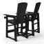Ensemble de chaises de bar d'extérieur en poly avec plateau de connexion et porte-gobelet-241620286