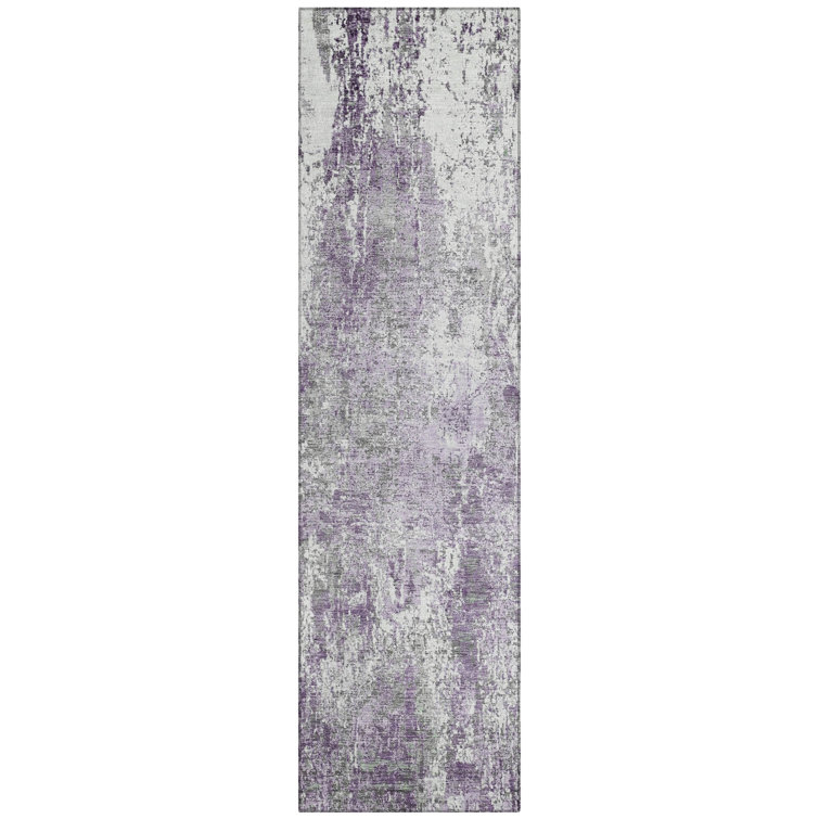 Machine Washable Indoor/Outdoor Xhevrie Plum Rug