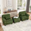 Canapé d'angle en L inspiré des nuages ​​avec pouf - 2 places, en velours côtelé, design modulable pour salon ou chambre