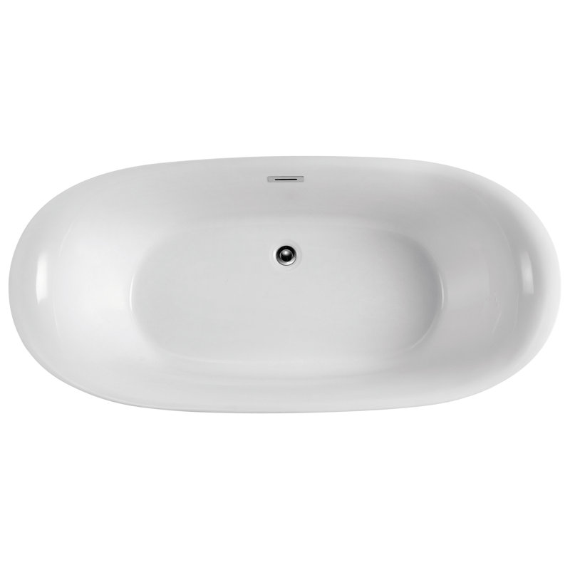 Baignoire de trempage autoportante à surface solide L 66 po x l 31 po