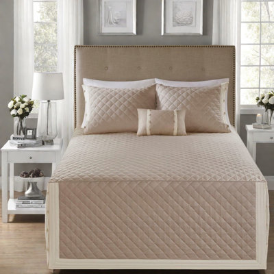 Luxurious Cotton Bedding Sets, Khaki Reversible Design For Home